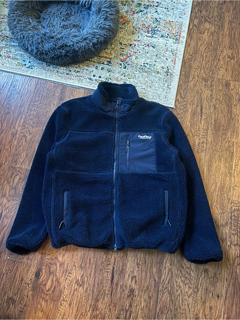 Penfield Mattawa Fleece Zip Jacket Navy Blazer Men's XL Large Sherpa